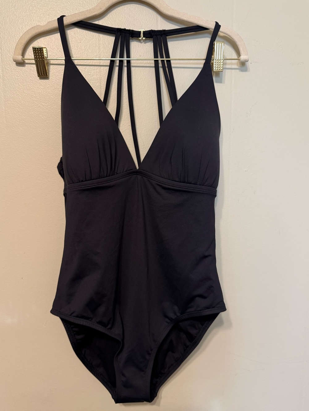 La Blanca Women’s Black One-Piece Swimsuit with Strappy Back size 10